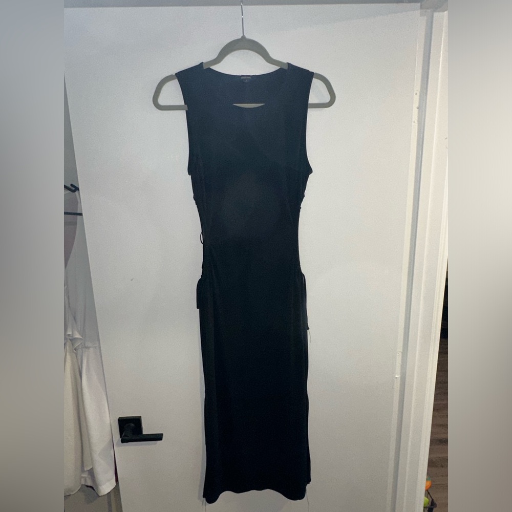 Black cut out maxi dress